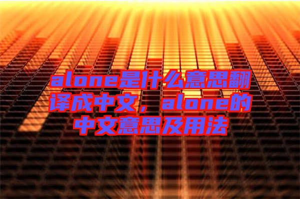 alone是什么意思翻譯成中文，alone的中文意思及用法