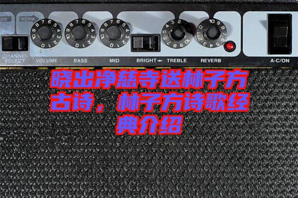 曉出凈慈寺送林子方古詩，林子方詩歌經(jīng)典介紹