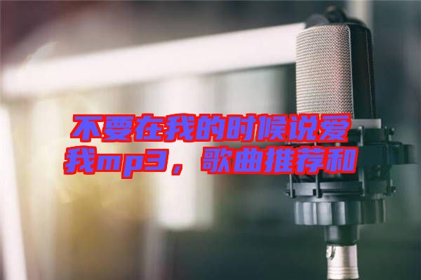 不要在我的時(shí)候說(shuō)愛(ài)我mp3，歌曲推薦和