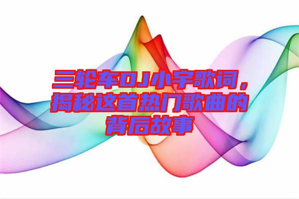 三輪車DJ小宇歌詞，揭秘這首熱門歌曲的背后故事