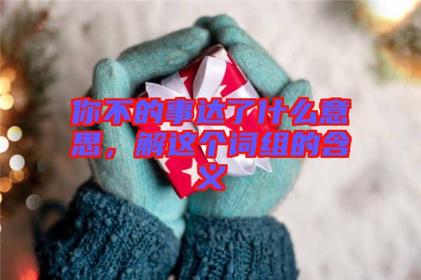 你不的事達(dá)了什么意思，解這個(gè)詞組的含義