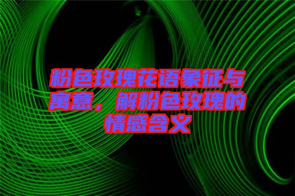 粉色玫瑰花語象征與寓意，解粉色玫瑰的情感含義
