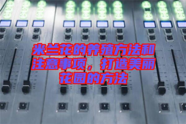 米蘭花的養(yǎng)殖方法和注意事項(xiàng)，打造美麗花園的方法