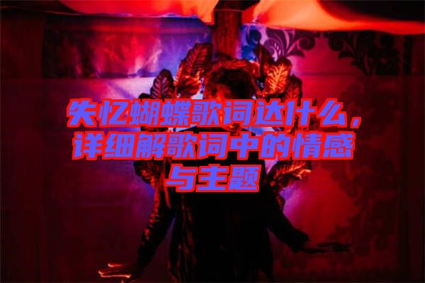 失憶蝴蝶歌詞達什么，詳細解歌詞中的情感與主題
