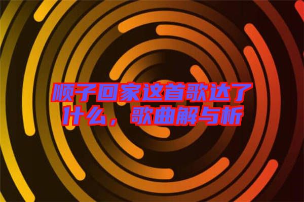 順子回家這首歌達(dá)了什么，歌曲解與析