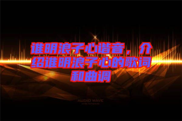 誰明浪子心諧音，介紹誰明浪子心的歌詞和曲調(diào)
