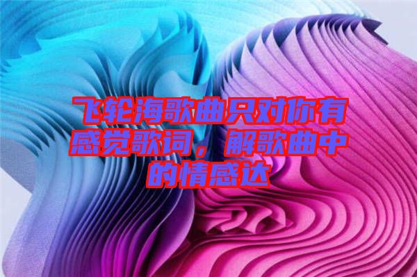 飛輪海歌曲只對你有感覺歌詞，解歌曲中的情感達(dá)
