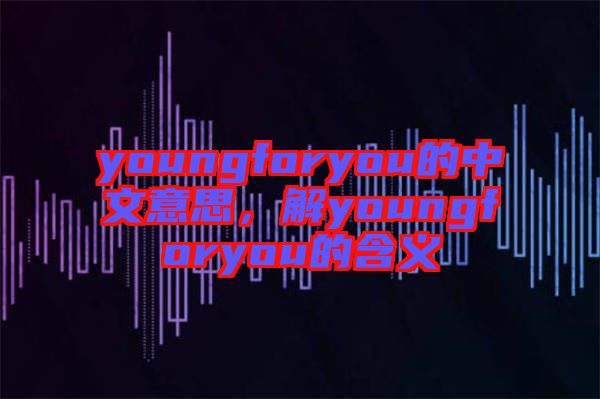 youngforyou的中文意思，解youngforyou的含義