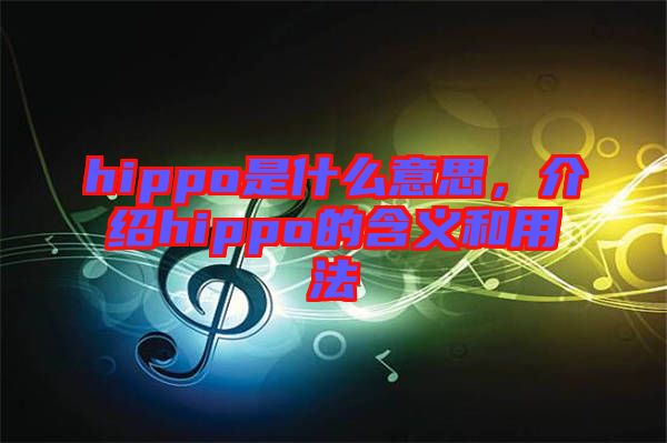 hippo是什么意思，介紹hippo的含義和用法