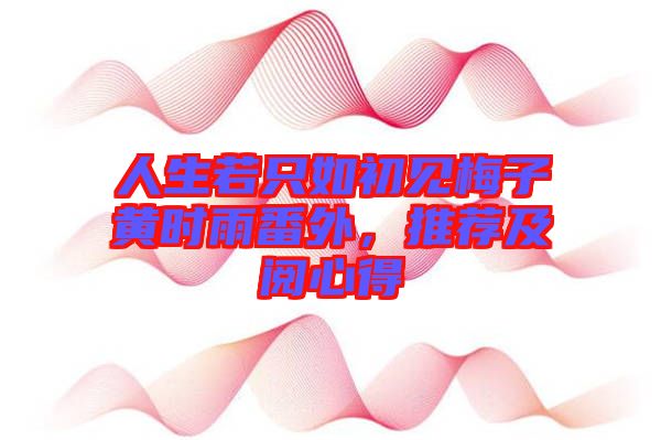 人生若只如初見梅子黃時(shí)雨番外，推薦及閱心得