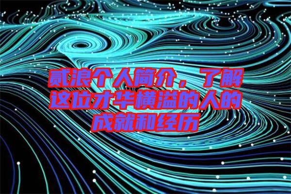 貳浪個人簡介，了解這位才華橫溢的人的成就和經(jīng)歷