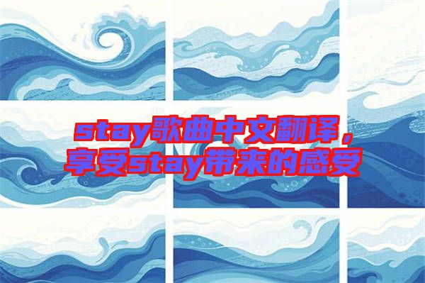 stay歌曲中文翻譯，享受stay帶來(lái)的感受