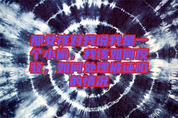 那女孩對我說我是一個小偷，我該如何反駁，如何處理被誣陷的情況
