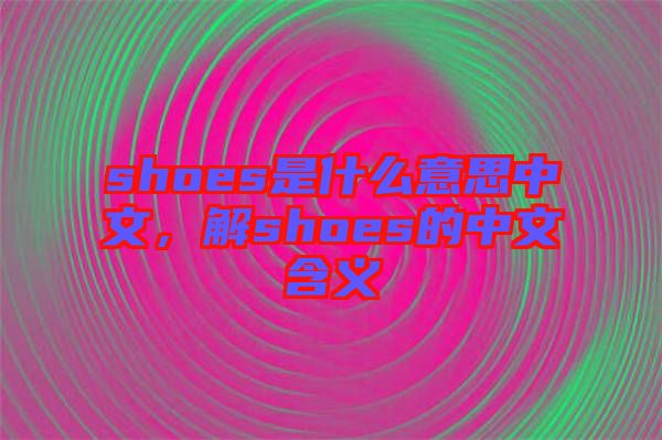 shoes是什么意思中文，解shoes的中文含義