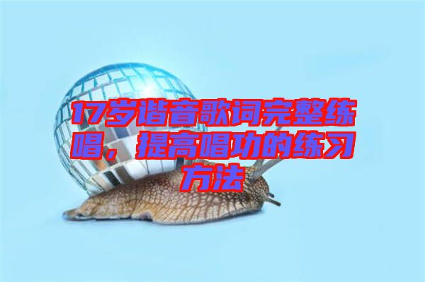 17歲諧音歌詞完整練唱，提高唱功的練習方法