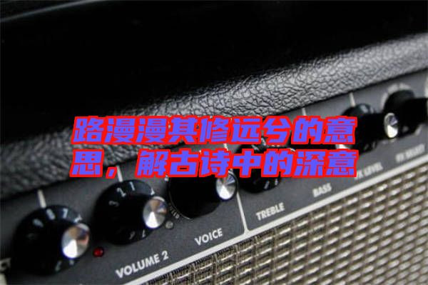 路漫漫其修遠(yuǎn)兮的意思，解古詩中的深意