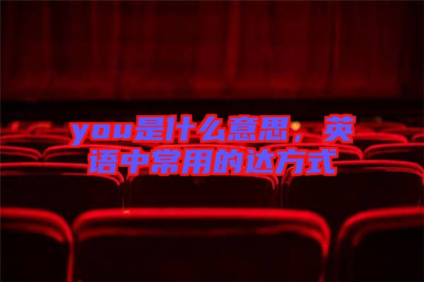 you是什么意思，英語(yǔ)中常用的達(dá)方式