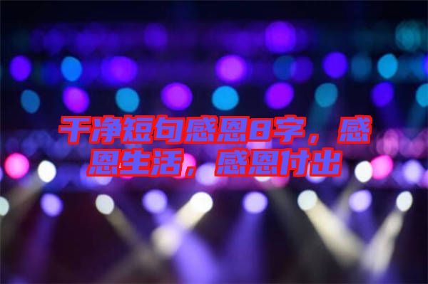干凈短句感恩8字，感恩生活，感恩付出