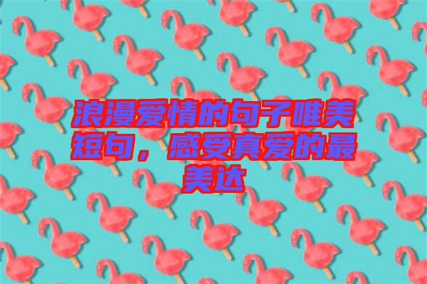 浪漫愛(ài)情的句子唯美短句，感受真愛(ài)的最美達(dá)