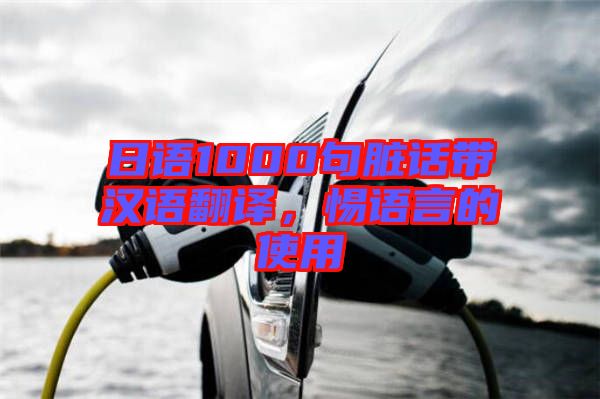 日語1000句臟話帶漢語翻譯，惕語言的使用
