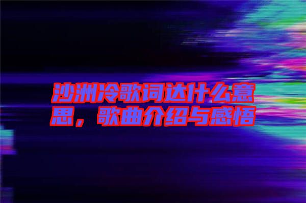 沙洲冷歌詞達(dá)什么意思，歌曲介紹與感悟