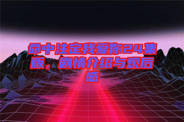 命中注定我愛(ài)你24集版，劇情介紹與觀后感