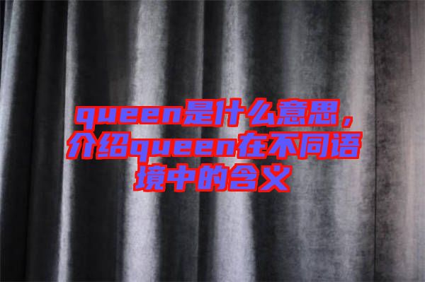 queen是什么意思，介紹queen在不同語(yǔ)境中的含義