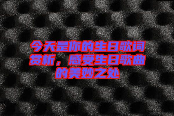 今天是你的生日歌詞賞析，感受生日歌曲的美妙之處