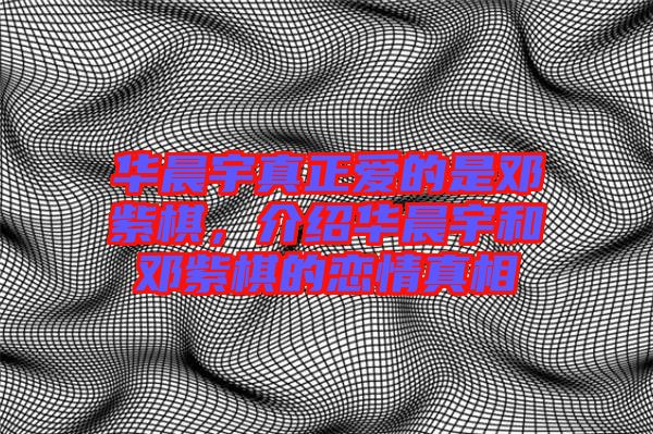 華晨宇真正愛(ài)的是鄧紫棋，介紹華晨宇和鄧紫棋的戀情真相