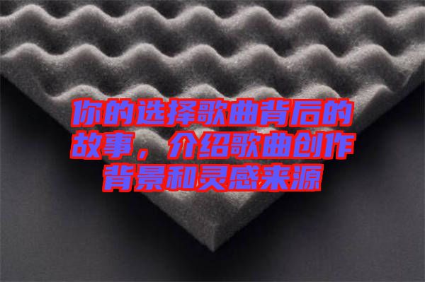 你的選擇歌曲背后的故事，介紹歌曲創(chuàng)作背景和靈感來源