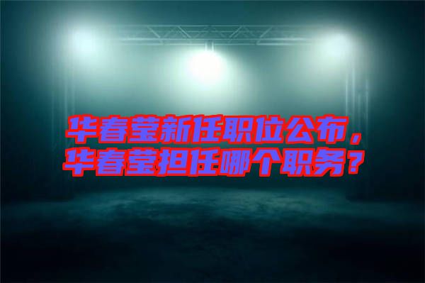 華春瑩新任職位公布，華春瑩擔(dān)任哪個(gè)職務(wù)？