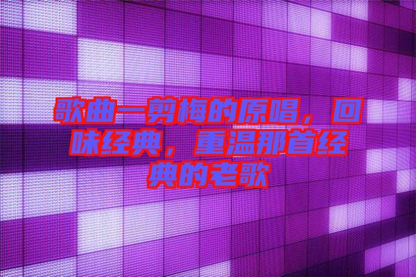 歌曲一剪梅的原唱，回味經(jīng)典，重溫那首經(jīng)典的老歌
