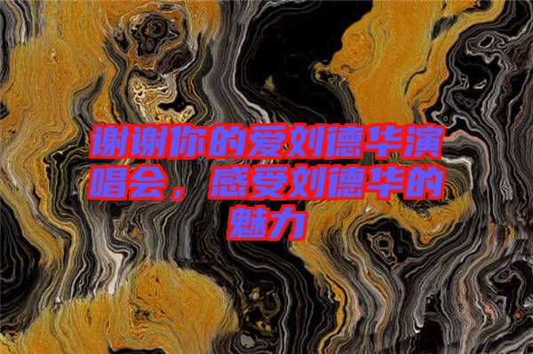 謝謝你的愛劉德華演唱會，感受劉德華的魅力