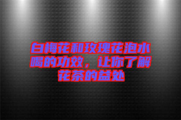白梅花和玫瑰花泡水喝的功效，讓你了解花茶的益處