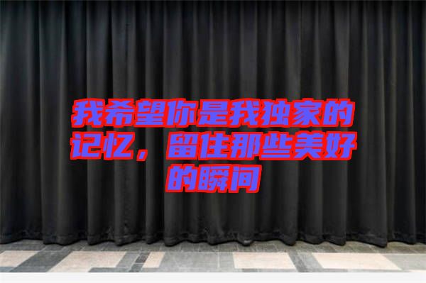 我希望你是我獨(dú)家的記憶，留住那些美好的瞬間