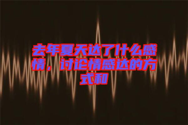 去年夏天達(dá)了什么感情，討論情感達(dá)的方式和