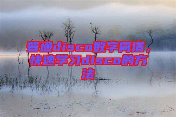 普通disco數(shù)字簡譜，快速學習disco的方法