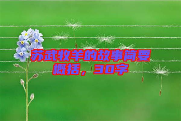 蘇武牧羊的故事簡要概括，30字
