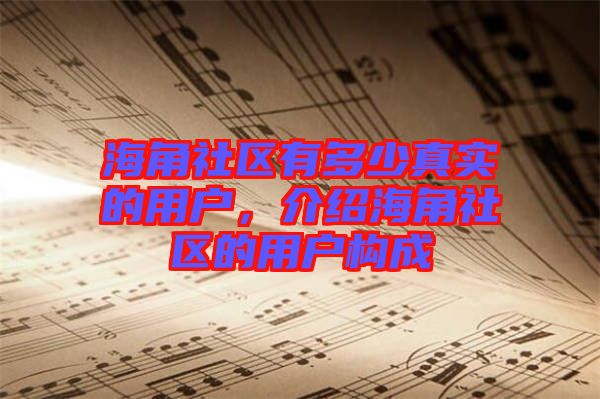 海角社區(qū)有多少真實(shí)的用戶，介紹海角社區(qū)的用戶構(gòu)成