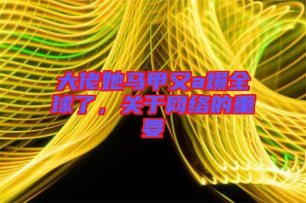 大佬她馬甲又a爆全球了，關(guān)于網(wǎng)絡(luò)的重要