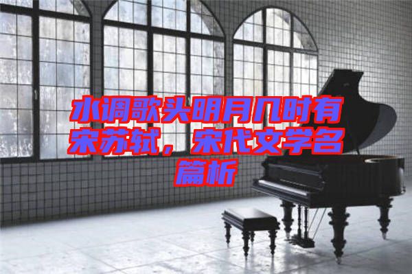 水調(diào)歌頭明月幾時(shí)有宋蘇軾，宋代文學(xué)名篇析
