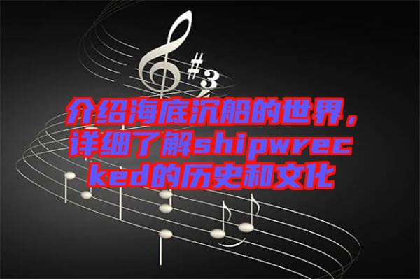 介紹海底沉船的世界，詳細了解shipwrecked的歷史和文化