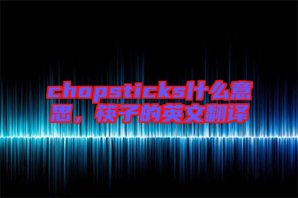 chopsticks什么意思，筷子的英文翻譯
