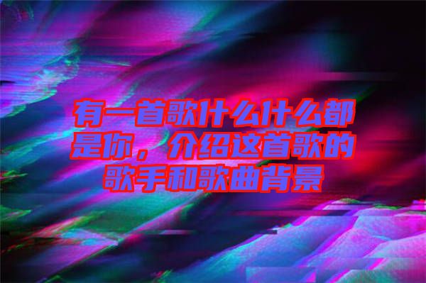 有一首歌什么什么都是你，介紹這首歌的歌手和歌曲背景