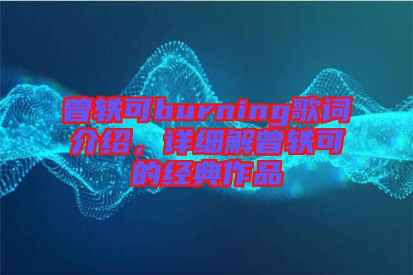 曾軼可burning歌詞介紹，詳細解曾軼可的經(jīng)典作品