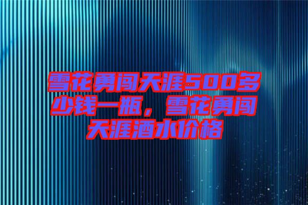 雪花勇闖天涯500多少錢一瓶，雪花勇闖天涯酒水價(jià)格
