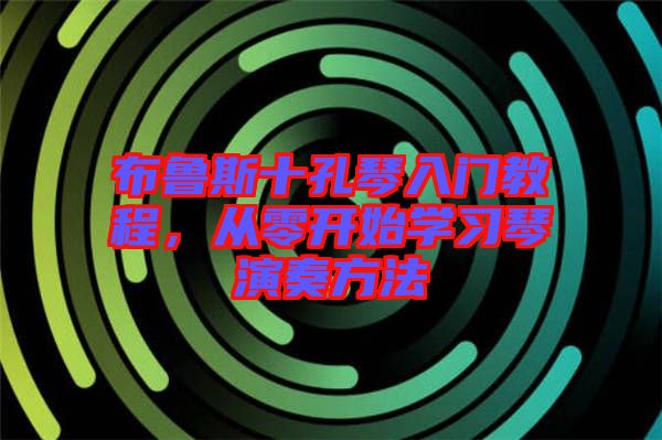 布魯斯十孔琴入門教程，從零開始學習琴演奏方法