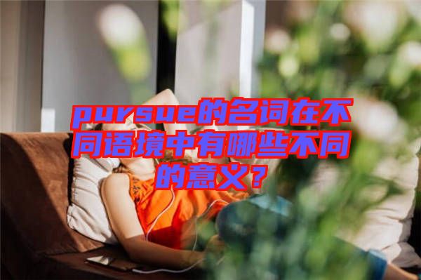 pursue的名詞在不同語境中有哪些不同的意義？