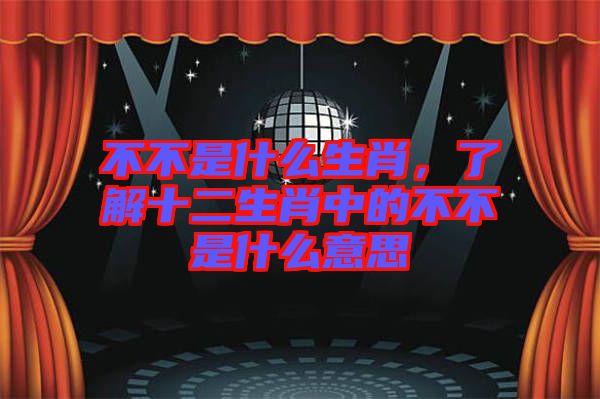 不不是什么生肖，了解十二生肖中的不不是什么意思