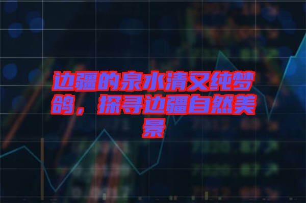 邊疆的泉水清又純夢(mèng)鴿，探尋邊疆自然美景